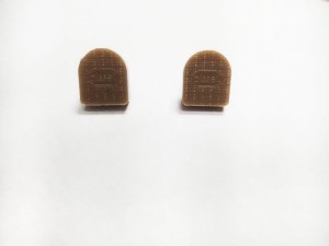Fleki z bolcem/kolor karmel/13x15mm
