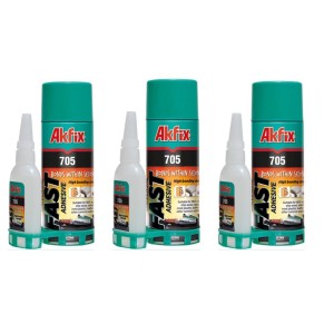3X Klej Akfix+Aktywator 125g+400ml